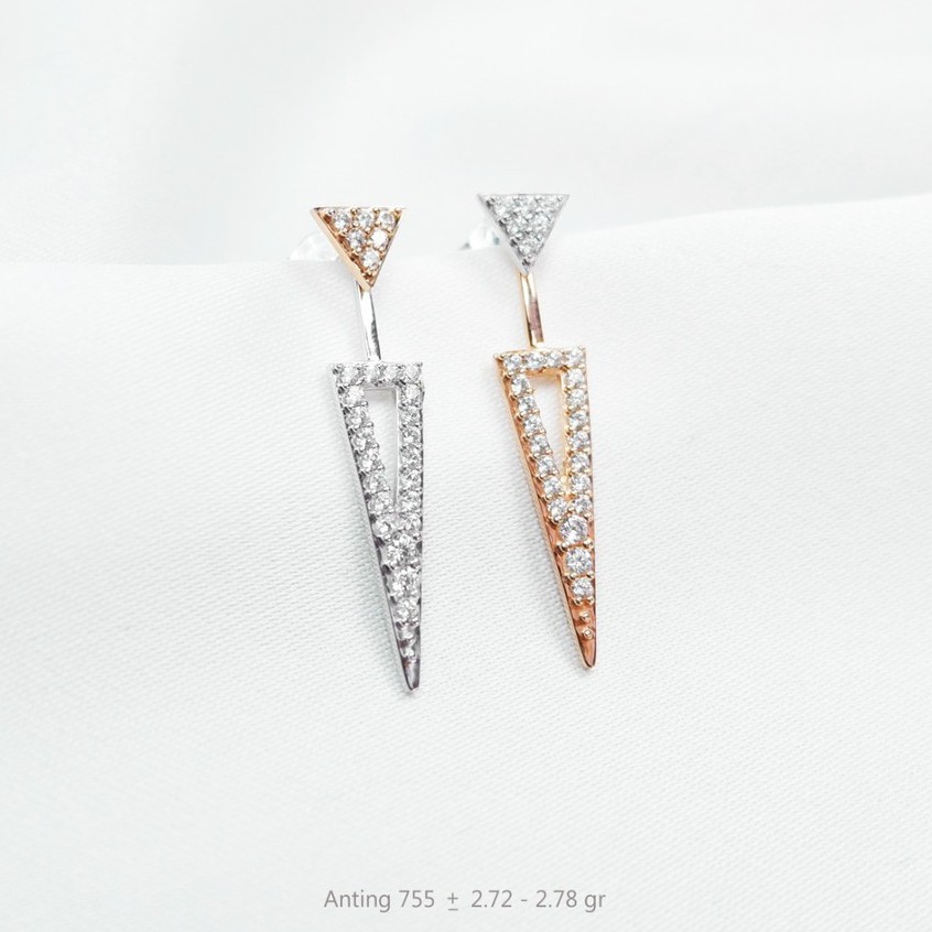 Anting Sandra Dewi Gold Seri Criss Cross Kadar 755 3AZ0419