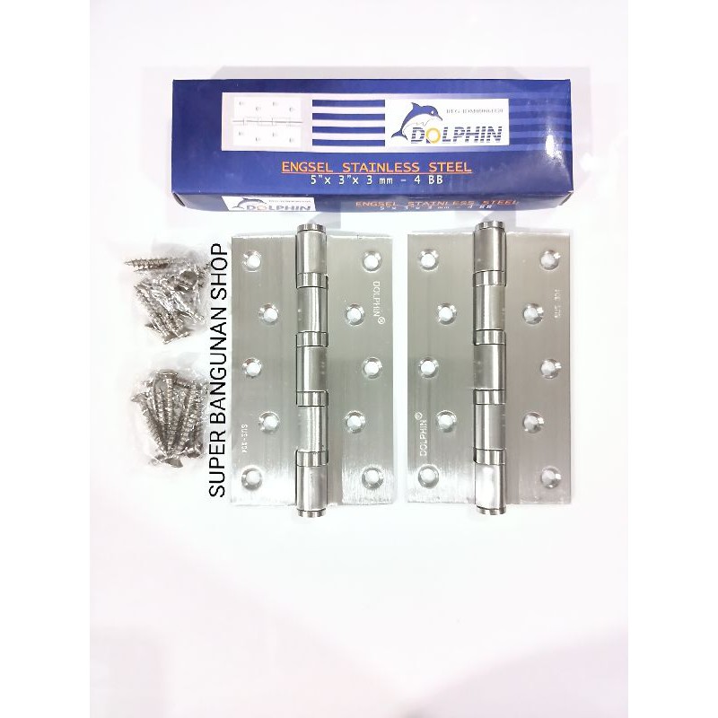 Engsel pintu Stainles steel Dolphin 5"x3"X2,8mm / Engsel Dolphin 5" inch