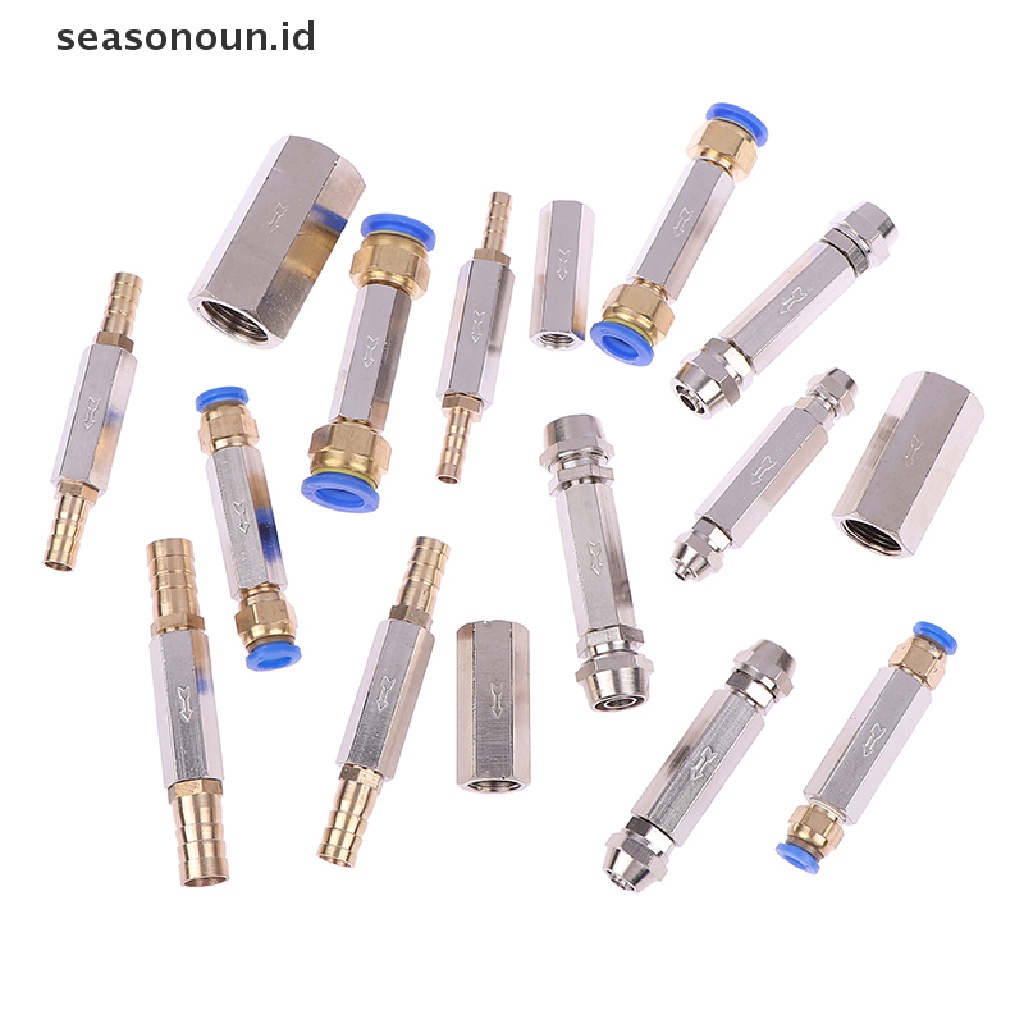 【seasonoun】 Pneumatic Check Valve OD Hose One Way Valve Air Compressor Pipe Fitting Adapter .