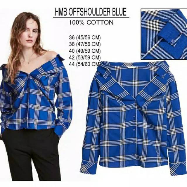 Kemeja second hnm off shoulder