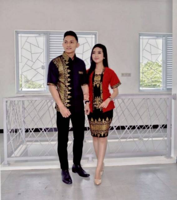 Batik couple dress banyak warna motif anjani