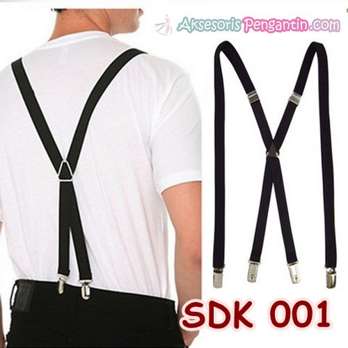 Suspender Pesta Hitam Pria l Aksesoris Tali Baju Bretel Kecil- SDK001