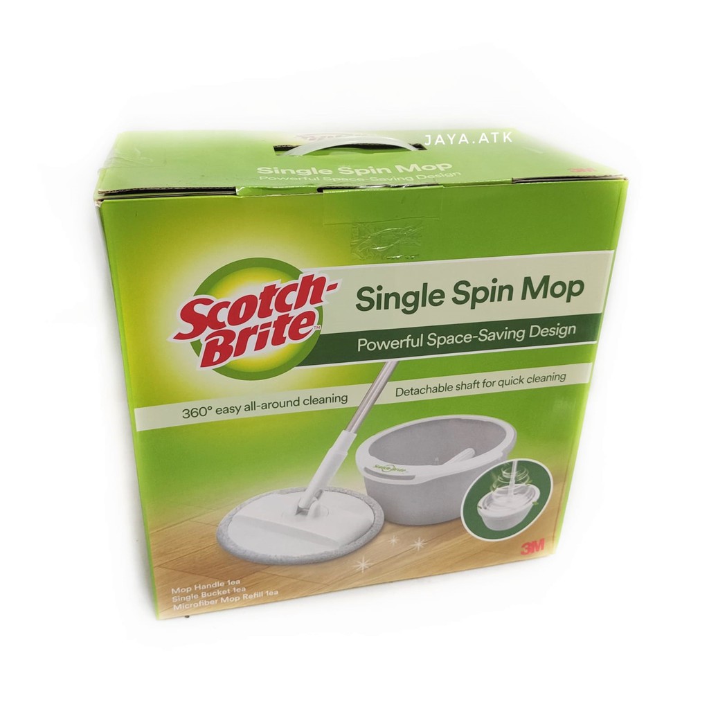 PEL LANTAI TONGKAT 3M SCOTCH BRITE SINGLE SPIN MOP 4 L PUTAR PRAKTIS ORI