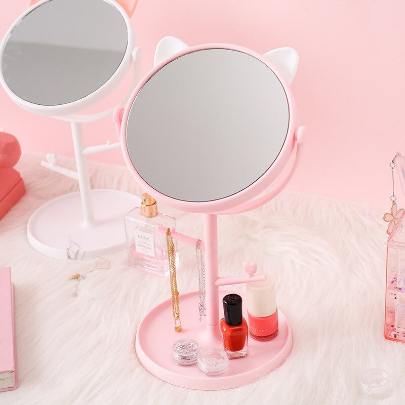 [Ready Stok] Cermin Kaca Make Up Lipat Cermin Rias Make up Motif Mirror Telinga Kelinci