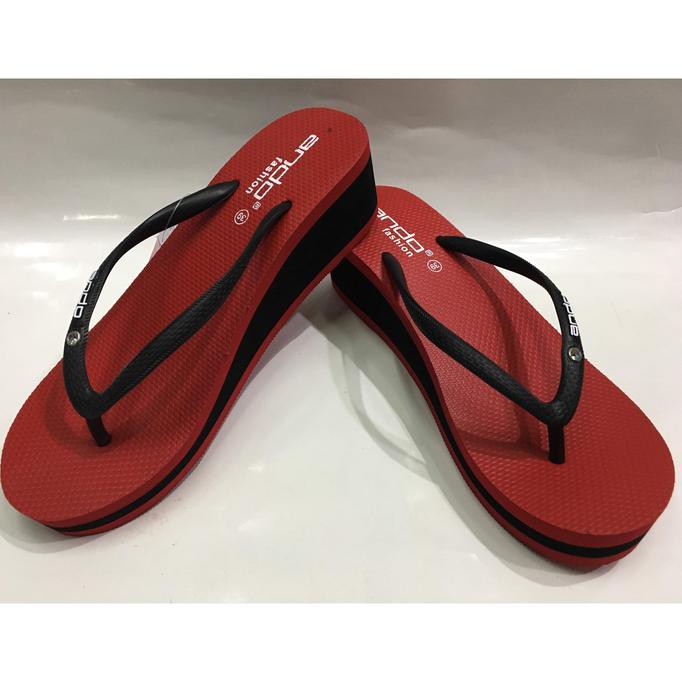 Barang Berkualitas Sandal jepit ando perempuan dewasa hak tinggi NICE QUEEN 05 MERAH BARANG BAGUS