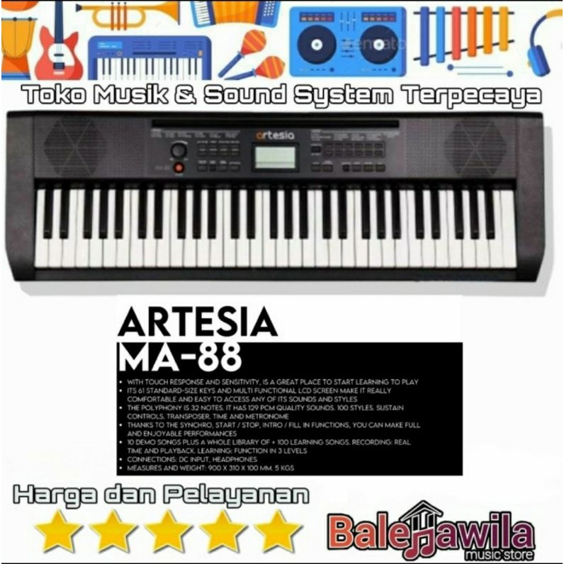 Keyboard Artesia Pro 61key Artesia MA88 MA 88 ORIGINAL