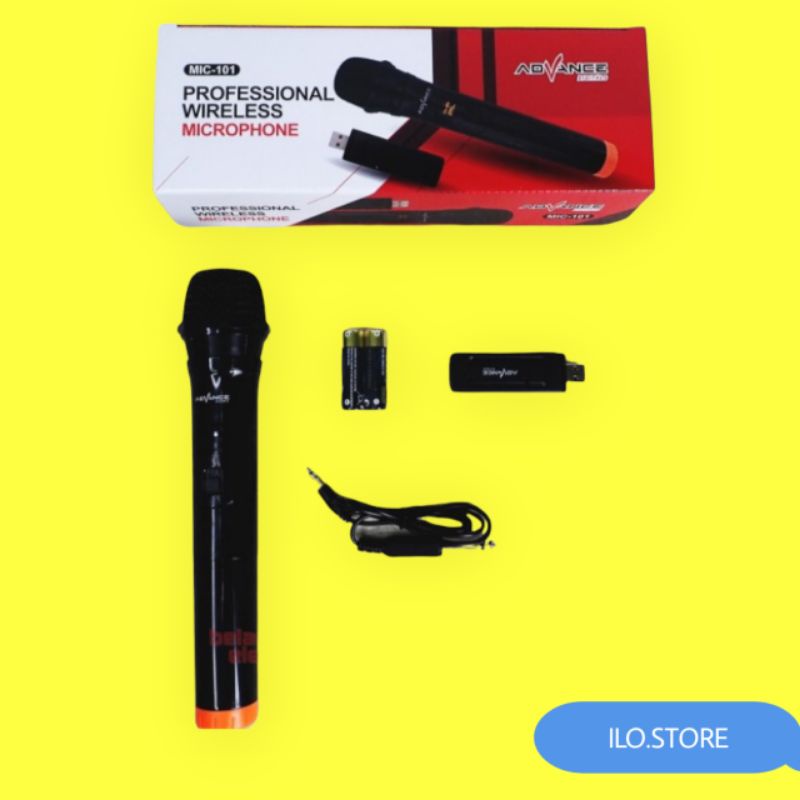 MIC WIRELLES MIC TANPA KABEL MIC BLUETOOTH MIC ADVANCE 101 MIX TANPA KABEL MIX WIRELES MIC NON KABEL