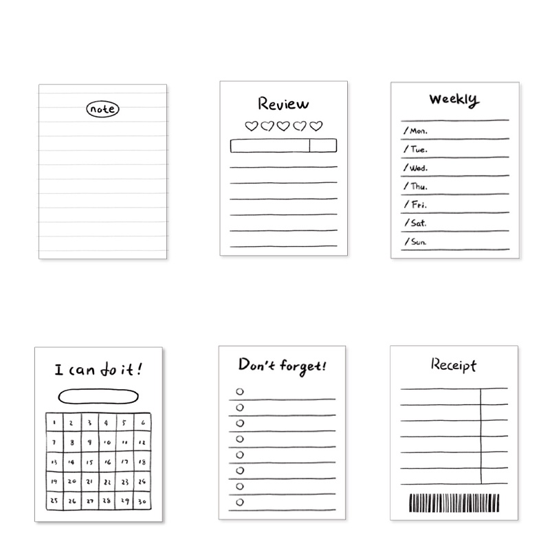 50 Sheets Dasar Memo Pad Waktu Kelola Catatan Tempel Diary - olo