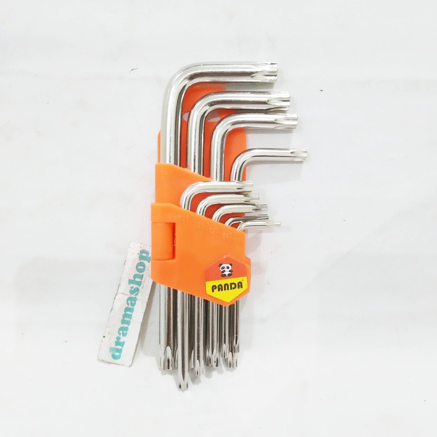 Kunci L Bintang Lubang Hex Key set 9pcs Pendek