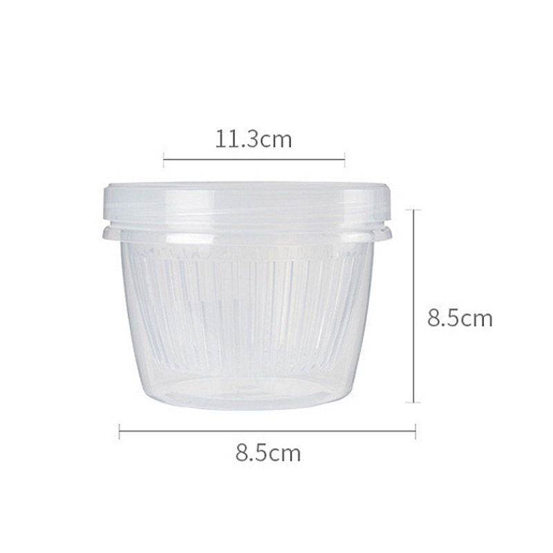 500ml kitchen refrigerator round fruit green onion ginger garlic portable plastic storage box drain sealed box storage box ow