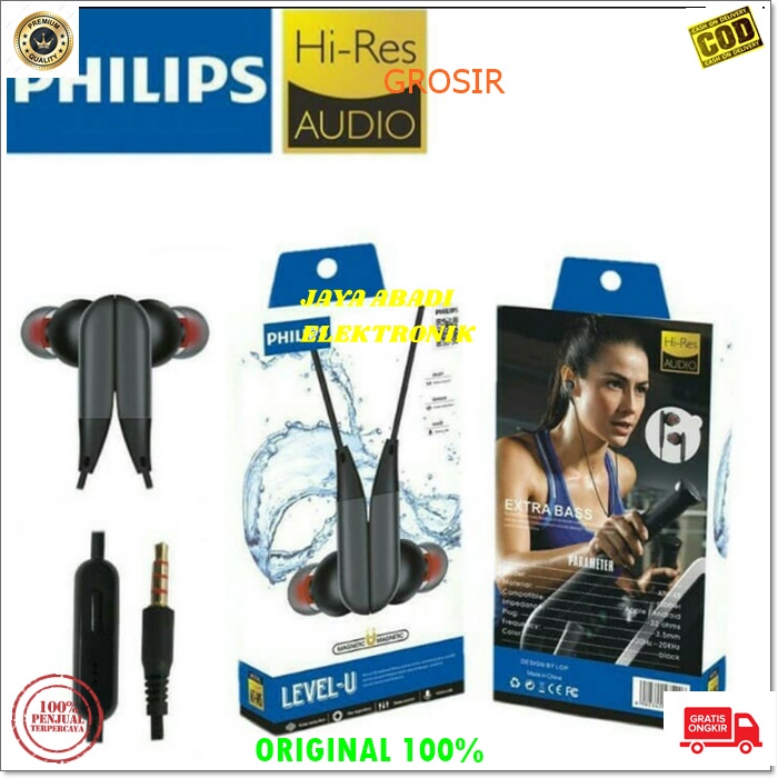 J290 ORIGINAL PHILIPS MAGNET 4D HEADSET HANDPHONE KABEL JACK 3.5MM HANDSFRE STEREO DOBEL BASS SUPER EARPOD HEADSET HANDSFREE HEADPHONE EARPHONE MUSIC VOKAL AUDIO SOUND EARPOD IN EAR KARET KARAOKE MEGA BAS HIFI MAGNETIC kabel earphone musik telpon megabass