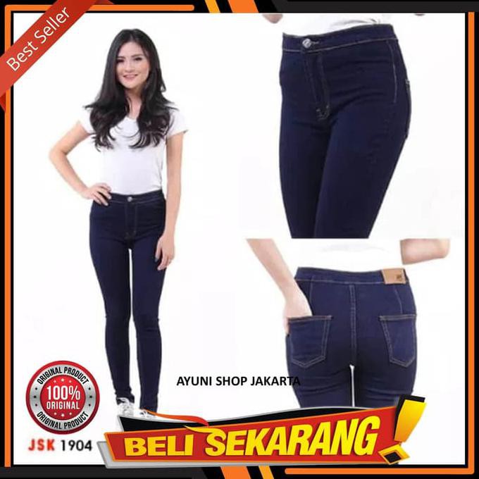 Celana Jeans Wanita / Celana Highwaist 1904 / Celana Levis Wanita - Hitam, 28
