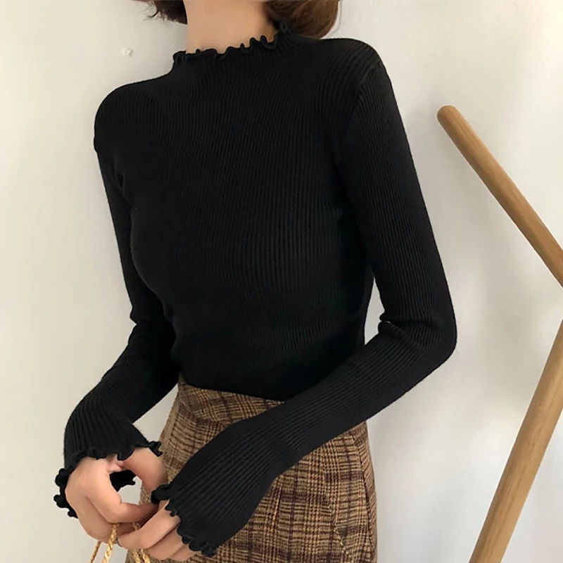 BEFAST - ZEC OOTD Longsleeve Rajut Wanita NYINA / RJT Curly Inner Knit Longsleeve / Inner Wanita Terlaris / Daleman Baju Wanita Hijab / Longsleeve Rajut Kekinian Remaja ABG / Fashion Ala Wanita Korean Style / Termurah / Inner Polos Casual