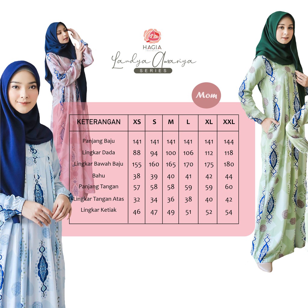 LAUDYA AMARIYA Gamis Homedress rayon premium signature Hagia Indonesia