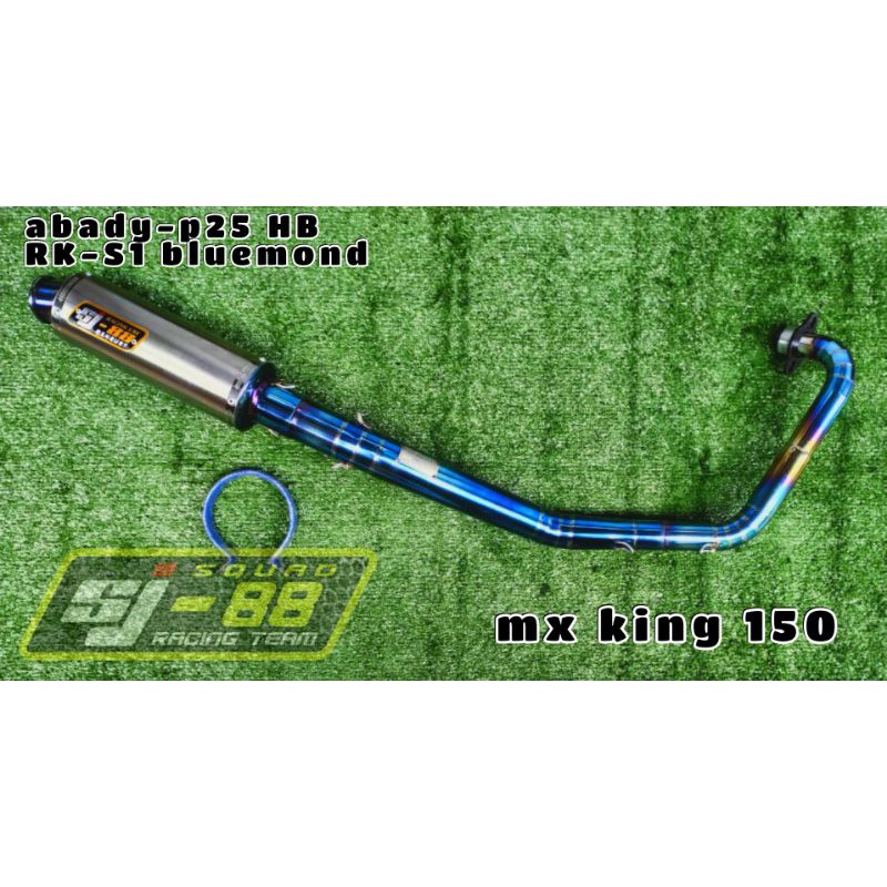 knalpot mx king mx 150 sj88 type abadi hb rk-s1 bluemond
