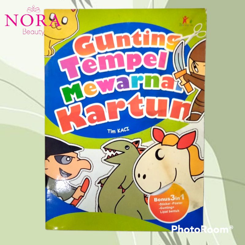 Buku Gunting Tempel Mewarnai Kartun // murah