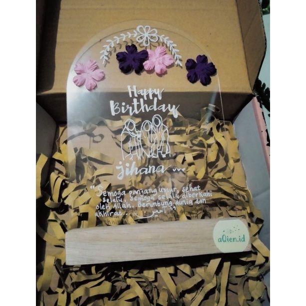 akrilik non led custom ukuran a5 melengkung