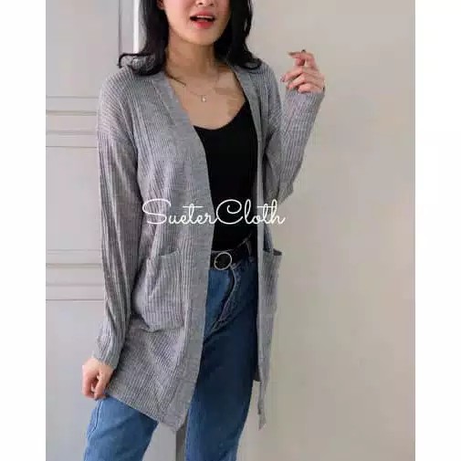 BELLE CARDIGAN PREMIUM / KARIDGAN  SAKU WANITA MURAH