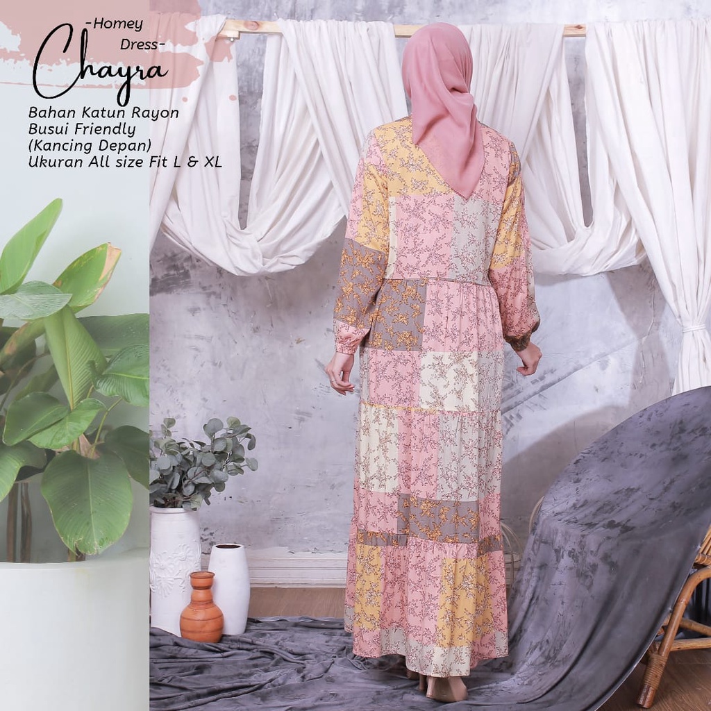 Termurah - Gamis Dewasa Homey Dress Motif Chayra Bahan Katun Rayon Premium Nyaman Dipakai | Bisa Cod