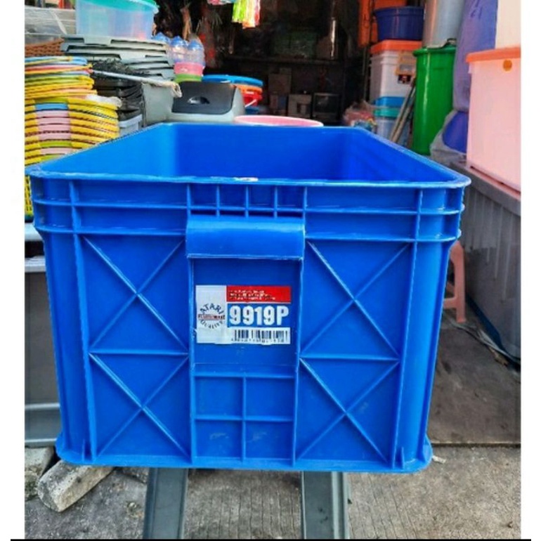 63x41x30 Box Container 68 Liter Atari Green Leaf 9919 P Krat Industri Roti Tempat Penyimpanan Barang