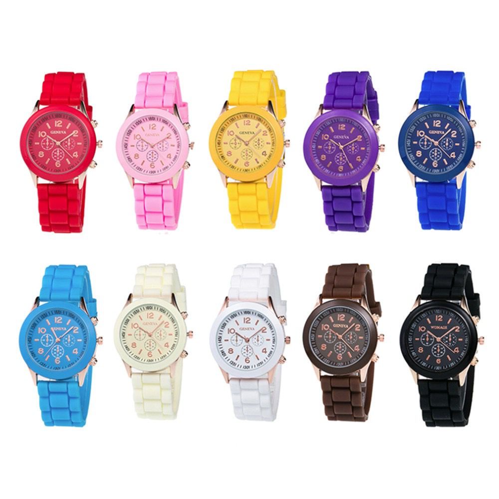 Jam Tangan Wanita Pria GENEVA 259 COUPLE Analog Strap Rubber