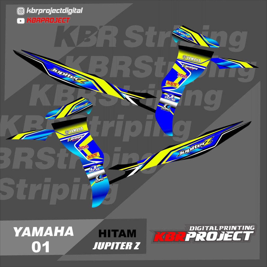 Cod Stiker Motor Jupiter Z Burhan Semi Full Sticker Variasi Striping List Racing Road Race Skotlet Shopee Indonesia