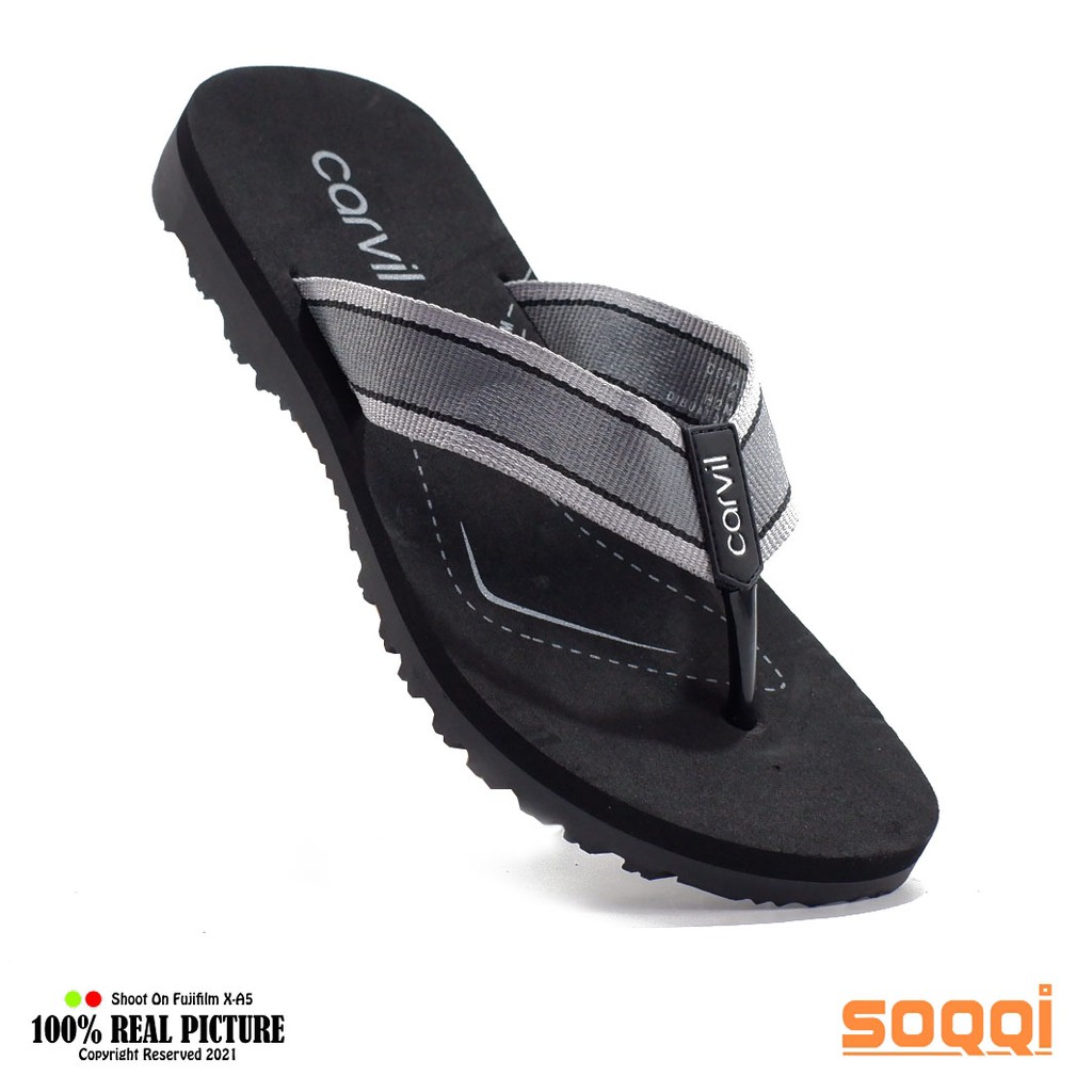 Sendal jepit pria original sandal japit cowok laki laki dewasa model slide casual distro flip flop branded kwalitas import Carvil Laurent colorado promo lebaran keren murah cod 38-43