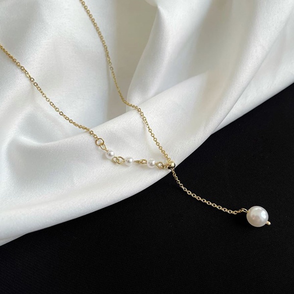 kalung mutiara simpel small fresh pearl necklace jka243(3d2)