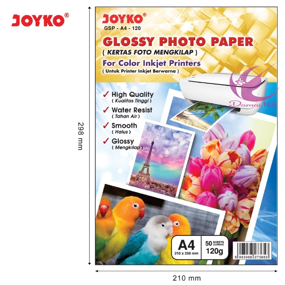 

Glossy Photo Paper Kertas Foto Mengkilap GSP-A4-120 50 Sheets