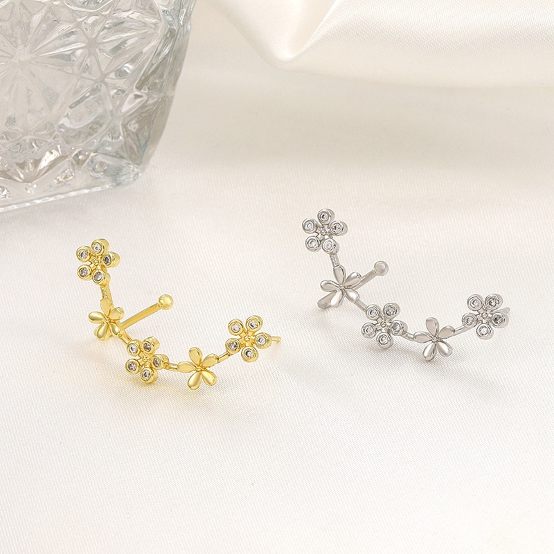 Anting Tusuk Retro Bentuk Bintangbunga Dengan Kristal Untuk Wanita