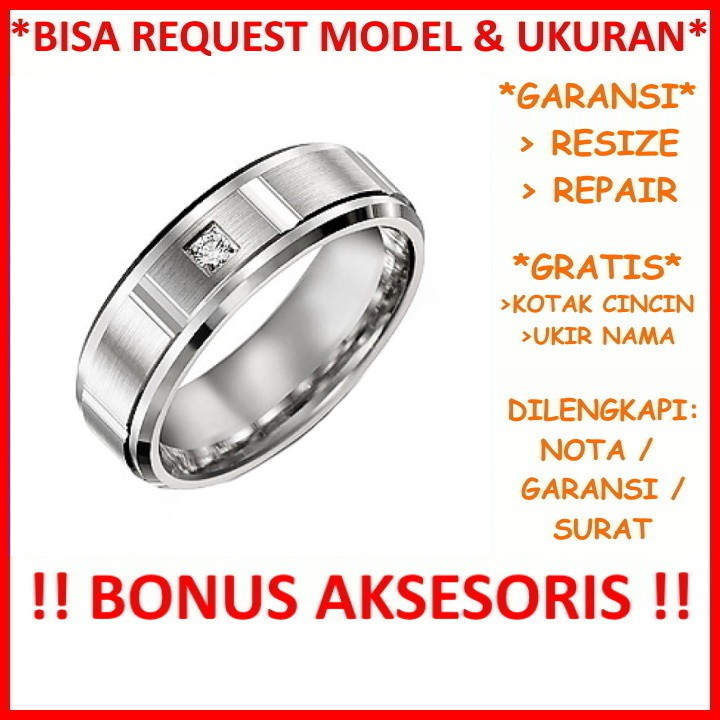 Gratis Tulis Ukir Nama Bisa Pesan Model Garansi Silver Asli Cincin Kawin Perak Nikah Tunangan Id438