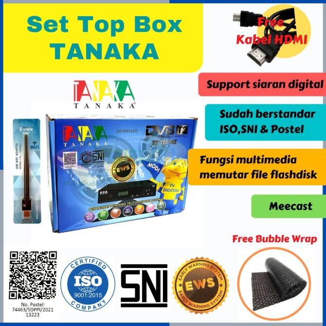 Set Top Box Tanaka DVB T2 support antena digital / uhf