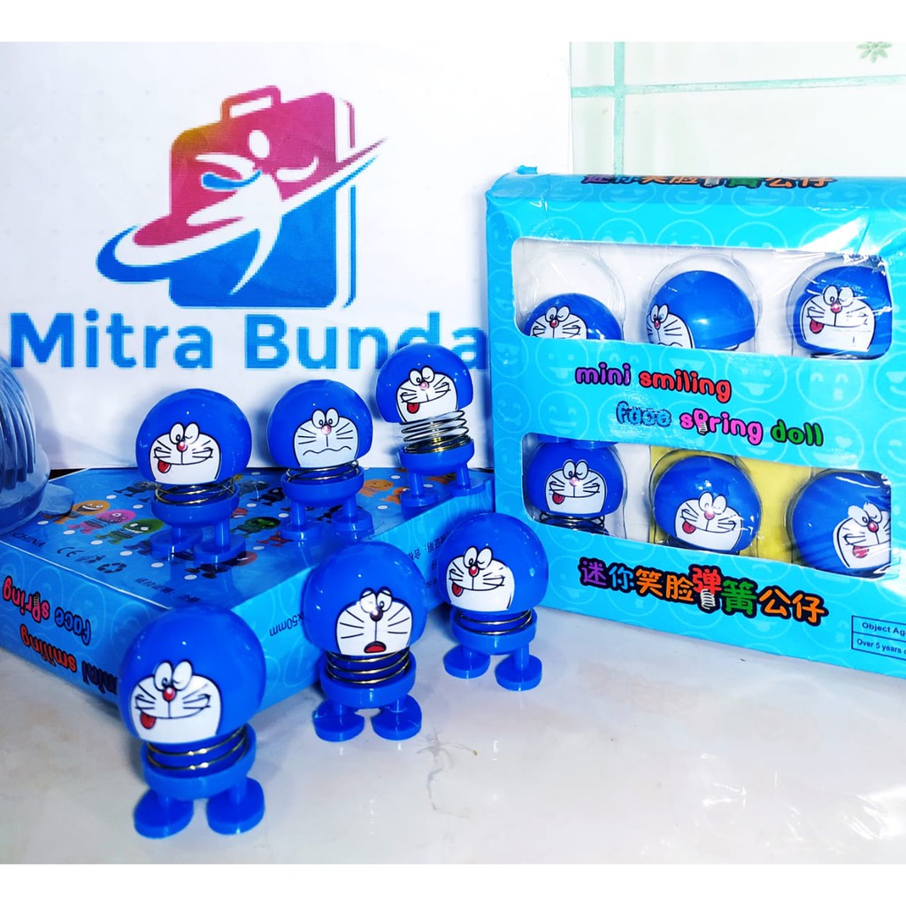 6 PC DORAEMON Spring Doll MINI Boneka Karakter Musim Boneka Goyang Aksesoris Mobil Springdoll