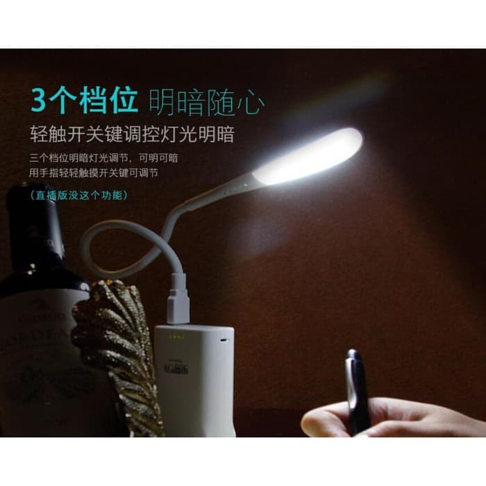 Lampu Meja LED USB Flexible 3 Mode Light Level Centechia T1A