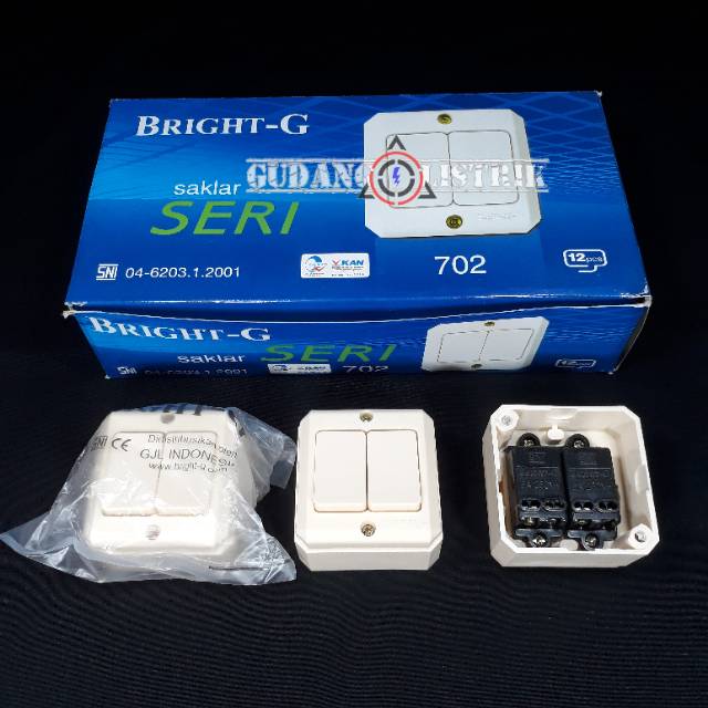 1 pcs Saklar Seri Double Segi Outbow Timbul BRIGHT-G BG-702