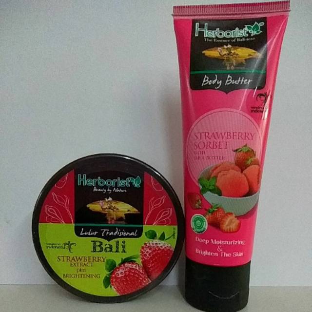Jual Paket Herborist strawberry (Body butter & lulur ) Shopee Indonesia