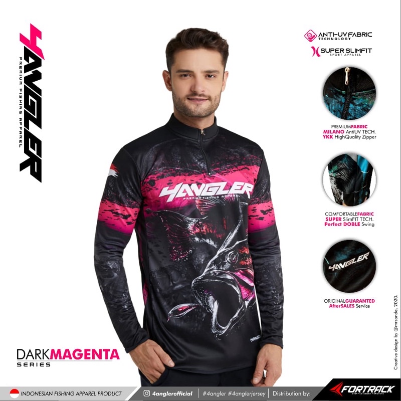 Jersey Mancing CUSTOM 4ANGLER DARK MAGENTA