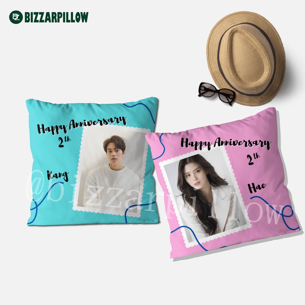 Bizzarpillow Bantal Foto Couple Hadiah Wedding / Anniversary Custom BZ178