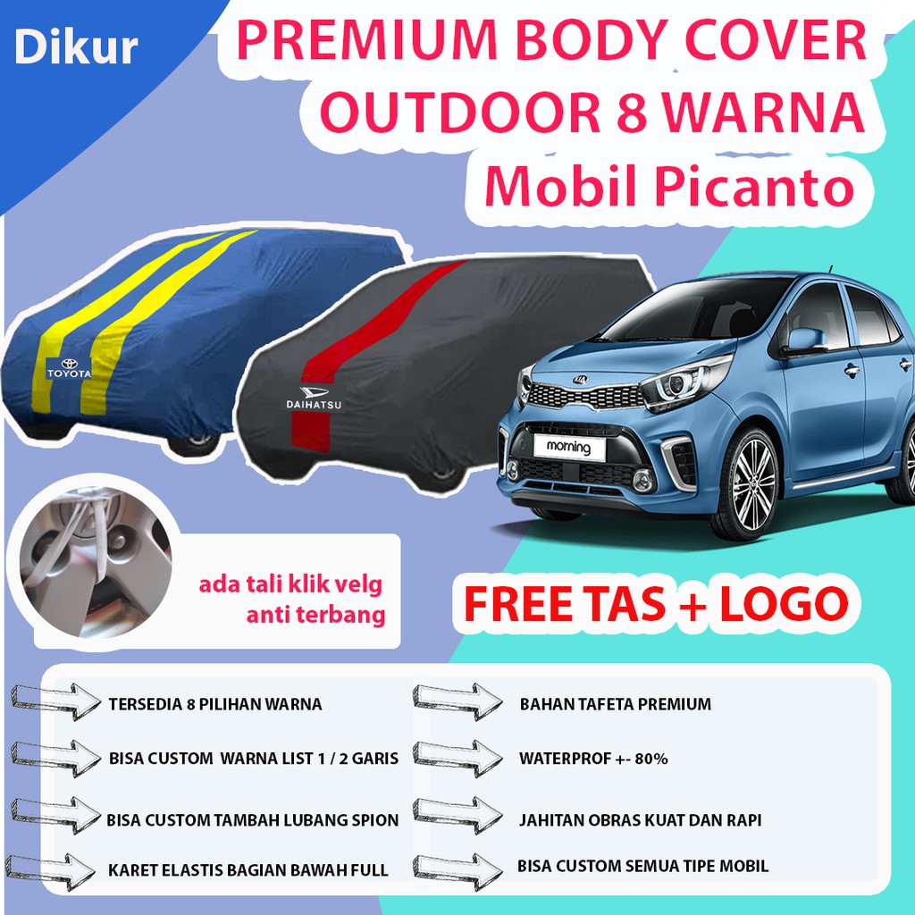COVER WARNA PICANTO Sarung Mobil Warna Picanto Cover Premium Picanto Mantol Warna Mobil Picanto