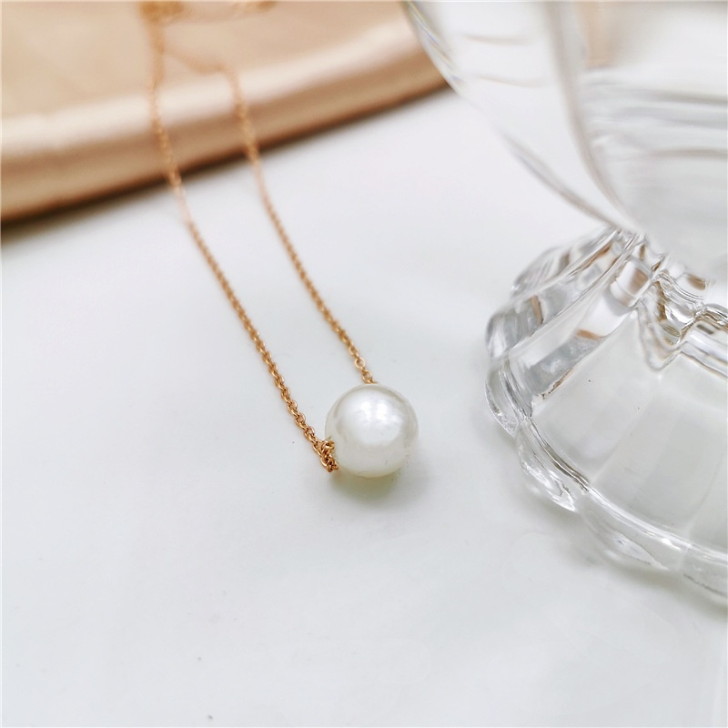 [ Women  Simple  Pearl  Pendant Necklace Gold Chain Necklace Gifts Jewelry for Girlfriends  ]