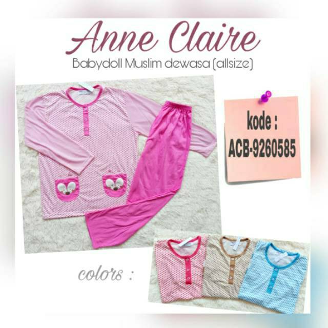 Babydoll Anne Claire Lengan Panjang Celana Panjang