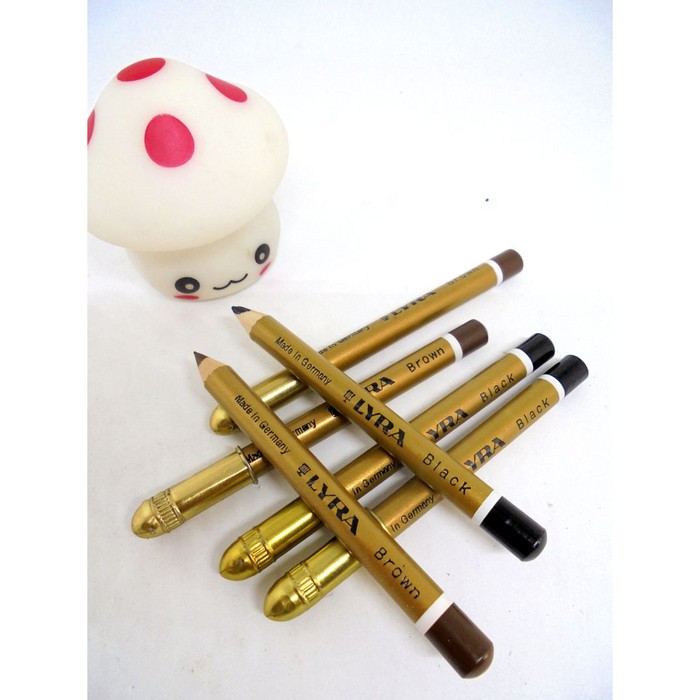 Pensil Alis LYRA GOLD varian coklat dan hitam