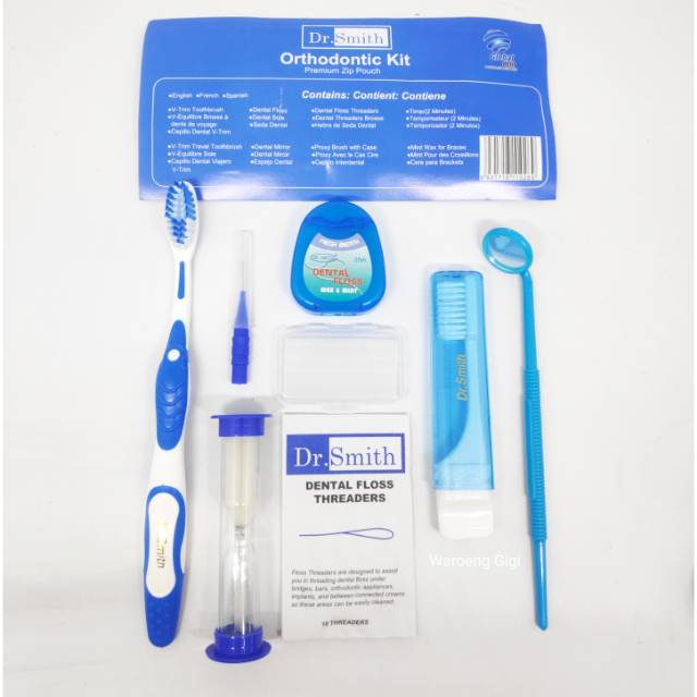 (Paket 8in1) Sikat Ortho Dr SMITH / Sikat Behel / Sikat Kawat Gigi / Ortho Kit Dr Smith