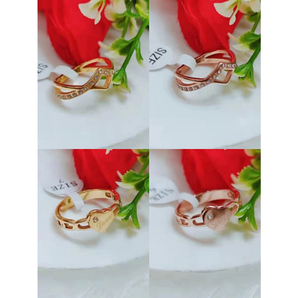 Cincin Titanium Permata Perhiasan Fashion 1249,1250