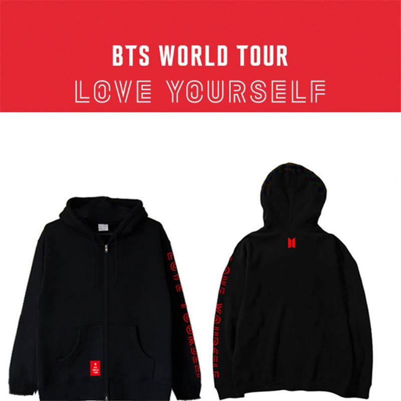 bts love yourself tour zip up hoodie official