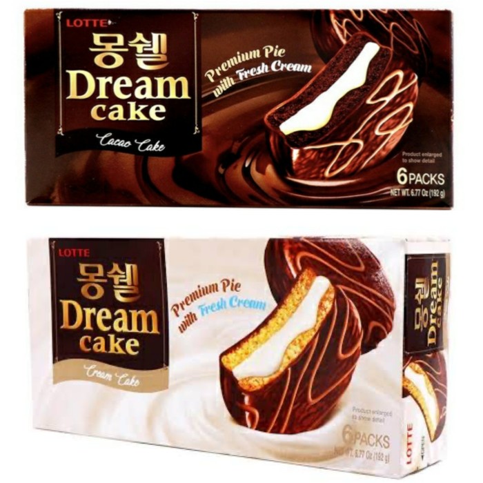 

[6 PCS - BOX] LOTTE DREAM CAKE - VANILLA - CHOCOLATE ORIGINAL KOREA
