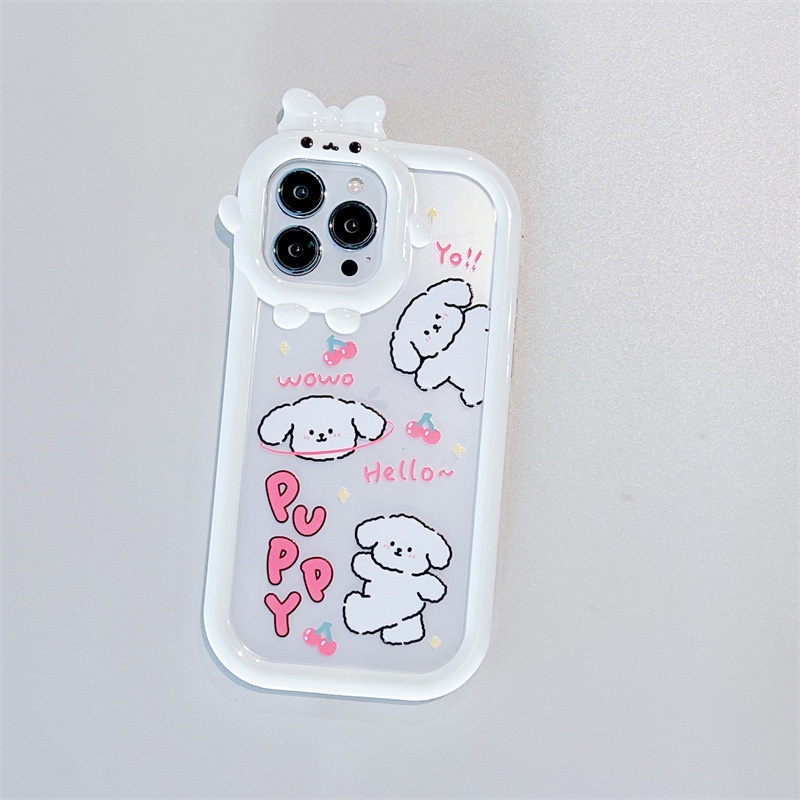 Case Silikon Motif Anak Anjing Warna Putih Susu Untuk Iphone 13pro Max Apple x 12 11 x xr xs