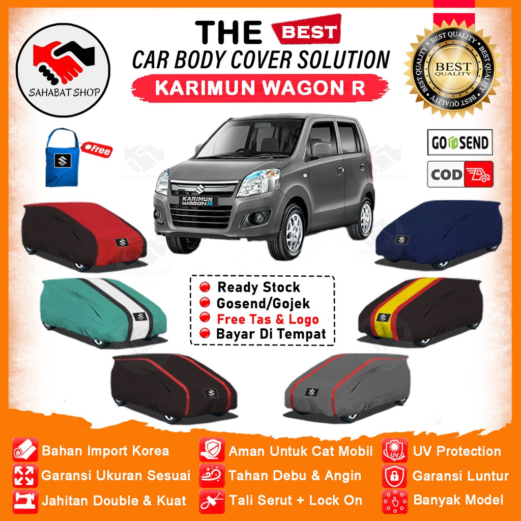 Sahabat Body Cover Mobil Karimun / Sarung Penutup Suzuki Karimun Wagon R Outdoor /  Selimut Tutup Mantel Pelindung Jas Mantol Kerudung Pembungkus Kerodong Kelambu Bungkus Tutupan Terpal Mobil Karimun Waterproof Anti Air Model Orange