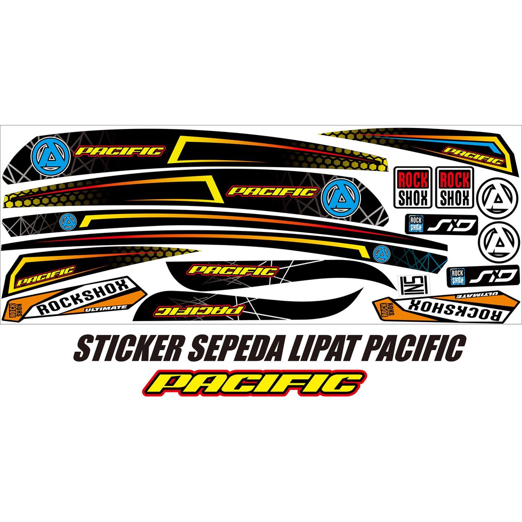 STRIPING SEPEDA LIPAT VARIASI STICKER PACIFIC DECAL BIKE PACIFIC ART
