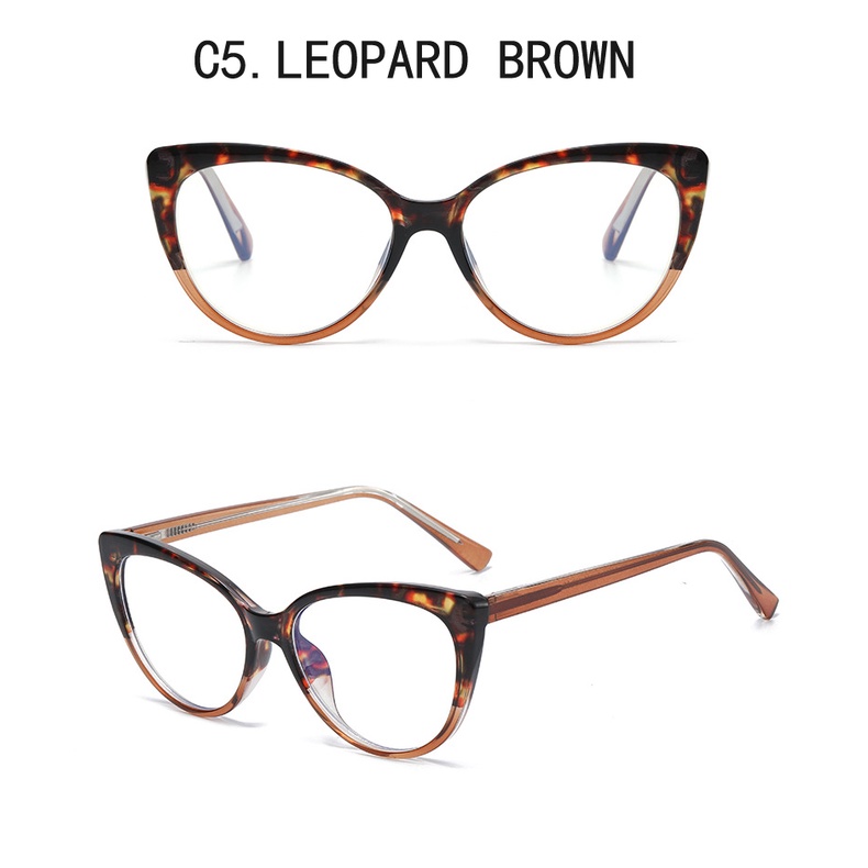 Kacamata Optik Lensa Mata Kucing TR90 Ultra Ringan Non slip Anti blue Light Transparan Gaya Retro